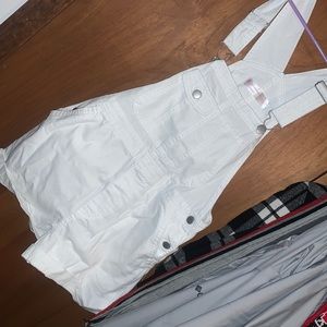 White Jean overalls